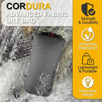 Upgraded CORDURA Waterproof Dry Bag-Durable&Lightweight Storage Sack for Hiking, Kayaking&Rafting-Roll Top with Survival Whistle-Ideal for high-intensity Use-Float on Water(20L/Grey)