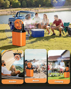 Portable Misting Fan, Rechargeable Outdoor Cooler, Battery Operated Personal Fan with3 Speeds & 8L Bucket for Patio, Camping,Hiking, Backyard, Travel, Desk,Pool, Beach