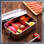 Umigy 1 Pcs Stainless Steel Food Containers 1400ml Metal Bento Lunch Box Stainless Steel Food Storage Containers, Lockable Clips to Leak Proof, Reusable Dishwasher Snack Boxes for Work