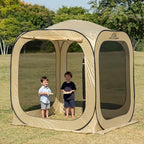 6x6 FT Pop Up Screen House Tent - Instant Screened Gazebo Canopy with Mosquito Net, Portable Backyard Tent for 4-6 People, Easy Setup Patio Shelter for Camping, BBQ, Sports & Outdoor