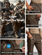 CQR Men's Tactical Pants, Water Resistant Ripstop Cargo Pants, Lightweight EDC Work Hiking Pants, Outdoor Apparel