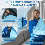 Camping Blanket Waterproof, Packable Down Alternative Puffy Printed Camp Blankets Ultra Warm Lightweight Hammock Top Quilt Outdoor Blanket for Travel Picnic Stadium Hiking Party Cold Weather 55"x78.8"
