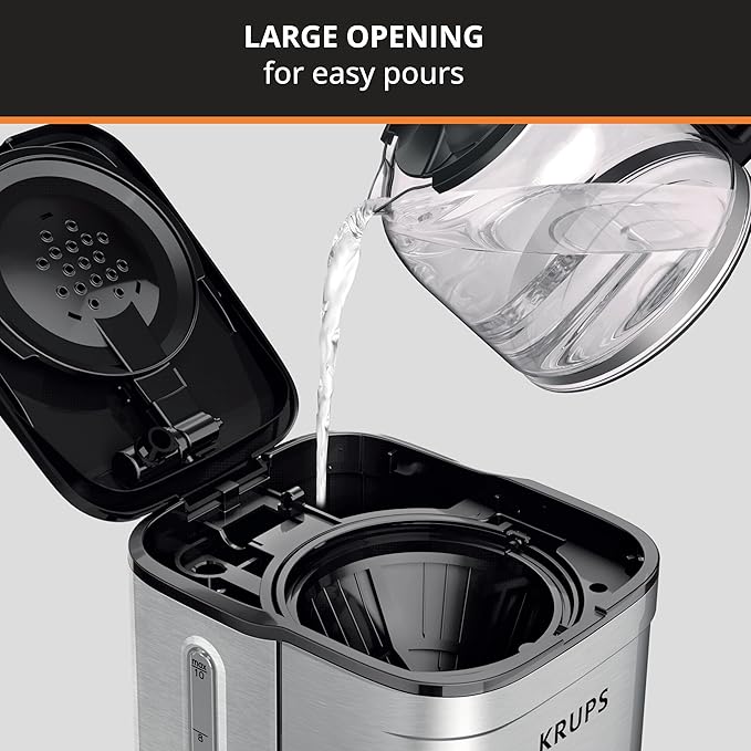 KRUPS Newer Model Drip Coffee Maker, 10-Cup, Silver