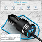 48W Super Fast Car Charger USB C for Samsung Galaxy S26 Ultra S25 S24 FE A16 5G A15 A14 A56 S23 S22 S21, iPhone 17 16 15 Pro Max Plus, Android Phone Type C Car Charger Adapter with USB C Coiled Cable