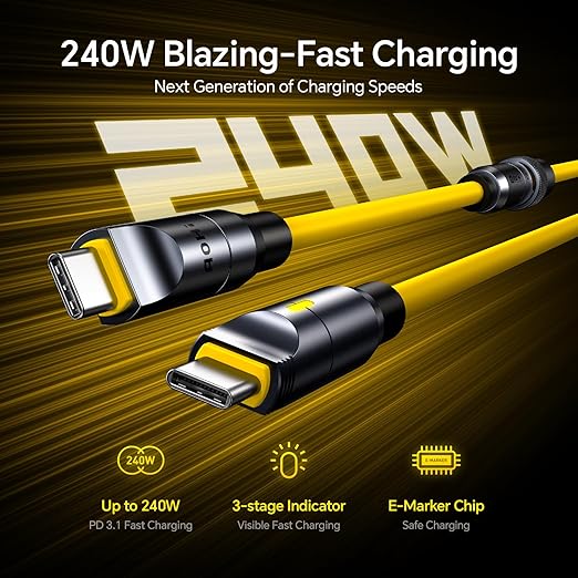 AOHI 240W 8 in 1 USB 4 Cable Set, The Future 240W PD3.1 USB C Fast Charging Cable Supports 40Gbps Data Transfer 8K HD Display for iPhone17 Pro Max MacBook Pro Air iPad Galaxy