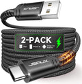 JSAUX USB C Cable [2-Pack 6.6ft], USB A to USB Cord Fast Charging for iPhone Air, iPhone 17, iPhone 17 Pro, iPhone 17 Pro Max, iPhone 16/iPhone 15 Series, Samsung S20 S10, Note 20 10,Car Play - Black