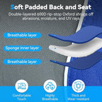 Oversized Camping Chairs for Adults, Folding Chairs for Outside Heavy Duty - 400lbs Support with Cup Holder, Cooler Bag and Side Pocket, Portable for Lawn, Outdoor Sports