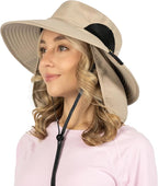 SUN CUBE Wide Brim Sun Hat Men Women, Fishing Hats Sun UV Protection, Mens Hiking Bucket Hat Safari Beach Boonie, UPF 50+