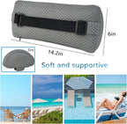 REEZEIVI 1Pack Headrest Pillow for Patio Chaise Lounge,Chaise Lounge Pillows Outdoor 3D air mesh with Elastic Band,Quick Drying and Washable Spa Pillow for Recliner,Beach Chair,Office Chair Gray