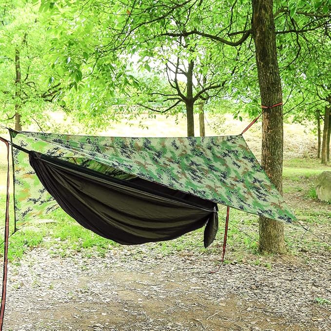 Camping Hammock with Mosquito Net and Rain Fly - Travel Hammock Bug Net - Hammock Tent for Outdoor Hiking Backpacking Travel Camping Accessories and Camping Gear…