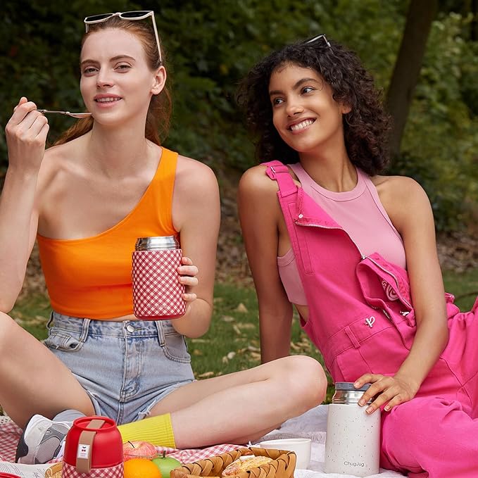 Thermo for Hot Food for Adults Kids | Wide Mouth, 26 oz Insulated Food Jar with Spoon, Leakproof Soup Thermo for School Office Travel, Thermal Steel Lunch Container Easy to Carry (Red)