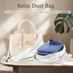 Vonty 3 Pack Silky Dust Bags for Shoes and Purses, Satin Drawstring Bag for HandBags Boots - White Shoe Bag Silk Dust Cover Bag Protector Travel Storage Pouch(19.6 x 15.7 In)