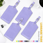 Travelambo Luggage Tags for Suitcases PU Leather Travel Tags Bag Tags Privacy Protection Travel Essentials