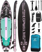 UPWELL 11'6"×35" Extra Wide Inflatable Paddle Board, Stand Up Paddle Board for Youth & Adults, Stable Design, Premium SUP Accessories, 120L Backpack, 10L Dry Bag, Paddle, Leash, Hand Pump, US Fins