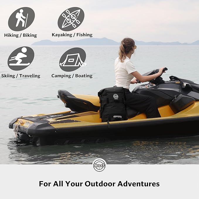 STOVER 5/10/25/30/40/55L Waterproof Backpack- Floating Dry Bag for Kayaking, Travel, Beach, Hiking, & Camping, Men/Women