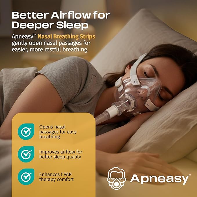Extra Strength Nasal Breathing Strips for Snoring Relief and Better Sleep - 30 Night Supply - Hypoallergenic Mouth Breathing Solution for CPAP Therapy and Sensitive Skin