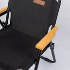 Camping Chair, Black Folding Bench Chair Seating Camp Chairs for Indoor Outdoor Hiking Fishing Patio Beach Supports up to 264 Lbs (1 Pack Single Black)