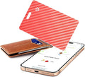 [Apple MFi Certified] Wallet Tracker Card with Apple Find My (iOS Only) Rechargeable Air Tracker Tags Bluetooth Wallet Finder IP68 Waterproof GPS Tracker Item Finder for Keys, Bags, Passport Red