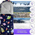 Sleeping Bags for Adults Youth Kids,3D Printing Camping Sleeping Bag for Girls Boys Lightweight Waterproof Cold/Warm Weather Sleeping Bag for 3 Seasons