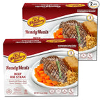 KJ Poultry Kosher Ready Meals - Beef Rib Steak & Kugel, MRE Meat Meals Ready to Eat, Shabbos Food (2 Pack) Prepared Entree Fully Cooked, Shelf Stable Microwave Dinner Travel Military Camping Survival