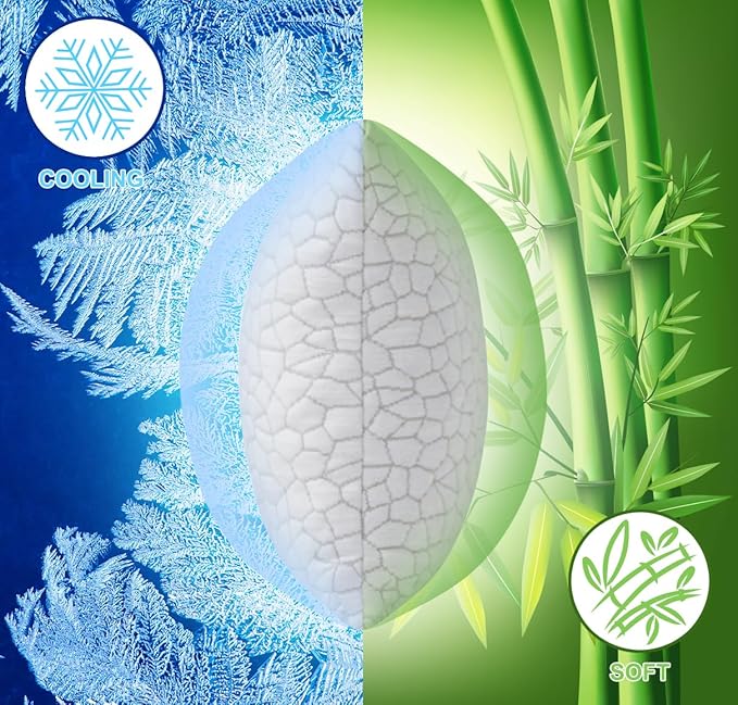 Travel Pillow Camping Pillow Small CoolingShredded Memory Foam Pillow, Compressible Medium Firm, Breathable Cover, Ideal Backpacking Hiking, Airplane and Car