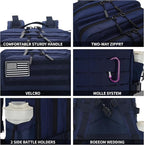 Sparklekle Military Tactical Backpack 45L 3 Day Assault Pack Waterproof Molle Hiking Rucksack for Men and Women (Blue)