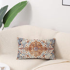 Outdoor Waterproof Pillow Covers 12X20 Inch Set of 2 Bohemian Vintage Carpet Pattern Pillow Covers Brown Blue Ethnic Design Decorative Farmhouse Pillow Covers for Couch Garden Balcony