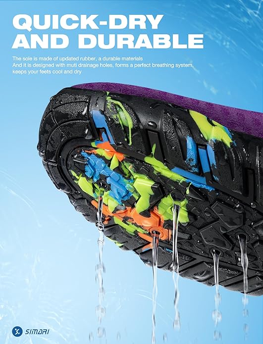 SIMARI Water Shoes for Women Men - Barefoot Quick-Dry Aqua Socks | Lightweight Swim Shoes for Surfing, Swimming, Beach Sports, Kayaking, Diving | Non-Slip Design