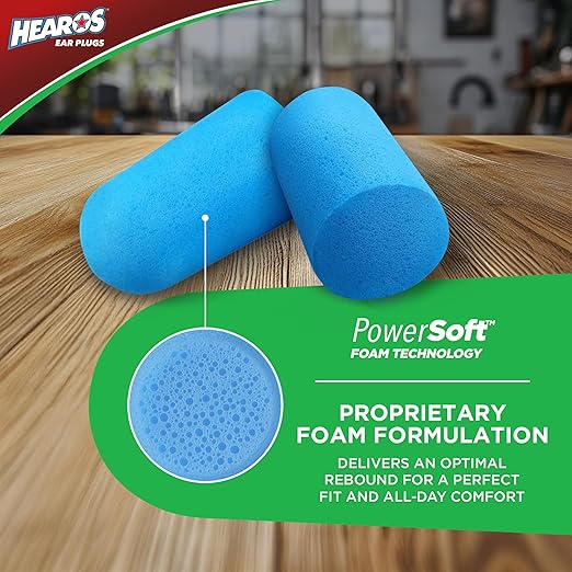 HEAROS Xtreme Protection Foam Ear Plugs, 33dB NRR 33, 200 Pairs (Blue)