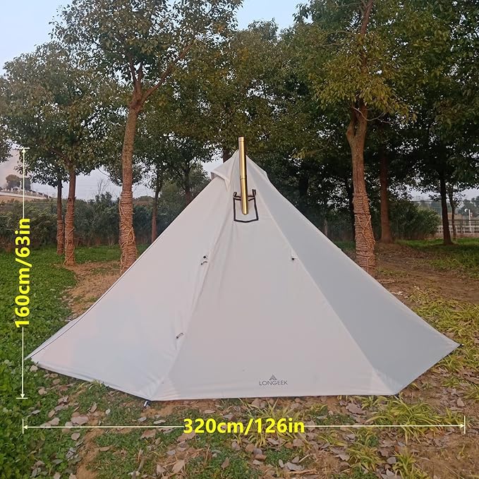 Longeek 2-4 Person Camping Tent 4 Seasons Backpacking Ultralight Easy Up Hot Teepee