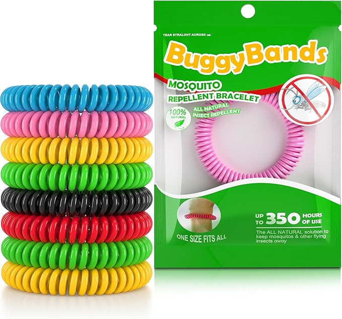 24 Pack Mosquito Repellent Bracelets, Individually Wrapped Repellent Wristbands, DEET Free, Natural and Waterproof Band