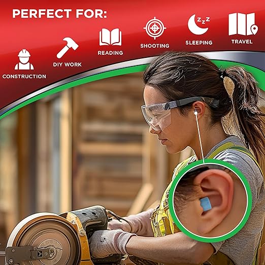 HEAROS Xtreme Foam Earplugs, 33dB NRR Ear Plugs, 100 Pairs, Foam Ear Plugs Noise Reduction & Hearing Protection