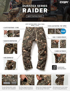 CQR Men's Tactical Pants, Water Resistant Ripstop Cargo Pants, Lightweight EDC Work Hiking Pants, Outdoor Apparel