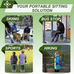 ALEVMOOM 2025 Upgraded XXL Collapsible Stool with Cushion 19.7",1000lbs Max Weight,Wider & Taller Pop Up Seat, Heavy Duty Portable Retractable Folding Chair or Travel Foot Rest for Camping & Outdoors