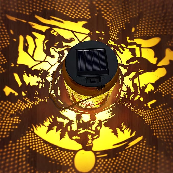 Solar Lantern Outdoor Waterproof Gorilla Garden Decor Christmas Gifts for Women Mom Grandma Hanging Solar Lights Metal Decor for Outside,Backyard,Patio