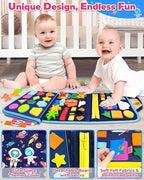 Gojmzo Busy Board Montessori Toys for Toddler Boy Birthday Gifts, Busy Book Sensory Toys for Toddlers, Learning Educational Toddler Travel Activities