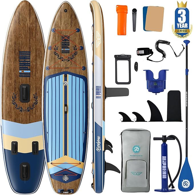 Niphean (Extra Large) Inflatable Paddle Board, SUP for 2+1 People/Family, Stand Up Paddle Board with (Beginner Friendly) StabilTrac Fin, Waterproof Phone Pouch, Paddle Boards for Adults, Gift Ideas