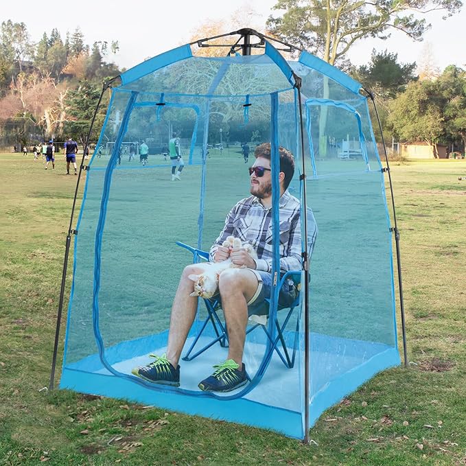 All Weather Proof Pod Sports Pod,540°View Weather Tent,1-4 Person Instant Tent with Sealed Floor,Outdoor Screen House with Carrying Bag,Screen Room for Sport Event,Camping,Fishing