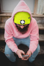 ATNKE LED Lighted Beanie Hat,USB Rechargeable 4 LED Running Headlamp Bright Cap with The Light Gifts for Men and Women