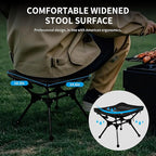 TENPLAY Portable Camping Stools for Adults Heavy Duty,Holds Up to 330lbs,18 Inch Oversized Folding Stools with All-in-One Seat & Carry Bag Design for Camping Outdoor Beach Travel Hiking Fishing Black