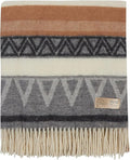 Cozy Wool Blanket | 100% Virgin Wool from New Zealand | Perfect Throw/Sofa Blanket with Fringes in Stripes Design (140 x 200 cm)