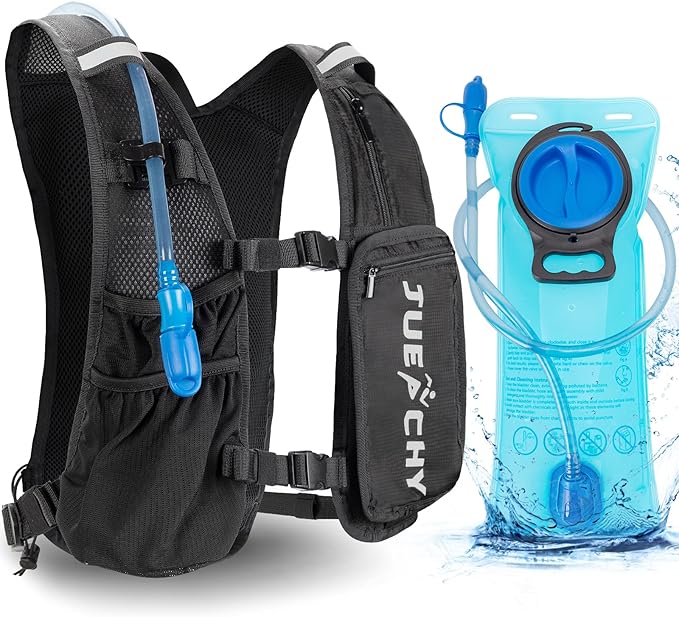 Jueachy Running Vest Lightweight for Men: Hydration Backpack with 2L Water Bladder - Waterproof Phone Pouch for Hiking