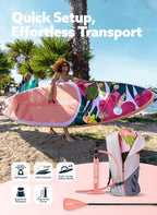 SLOOSH Inflatable Stand Up Paddle Board, 10'6" Inflatable Paddle Boards with Premium Accessories, Non-Slip EVA Deck, Ultra-Light Carry Bag Pump, Meander SUP for Youth & Adults