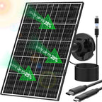 8W Solar Panel for Security Camera, Micro USB & USB-C Port Security Camera Solar Panel, IP65 Waterproof & 10FT Cable & High Solar Conversion Rate Solar Panels for Built-in Rechargeable Battery Cameras