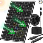 (3 Packs) 8W Solar Panel for Security Camera, Solar Panel for USB-C & Micro USB Ports Rechargeable Battery Security Camera, Solar Charger for Camera with 9.8FT Cable & 360°Angle Adjustment