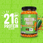Twin Peaks Protein Puffs - (Jalapeno Cheddar), Keto Friendly, Low Carb Snack (300g, 21g Protein, 2g Net Carbs, High Protein, Healthy Crunchy Snack)