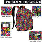 SUPACOOL Casual Laptop Backpack for Men and Women, Backpack for College, USB Charging Port, Lightweight Pack Back(Graffiti)