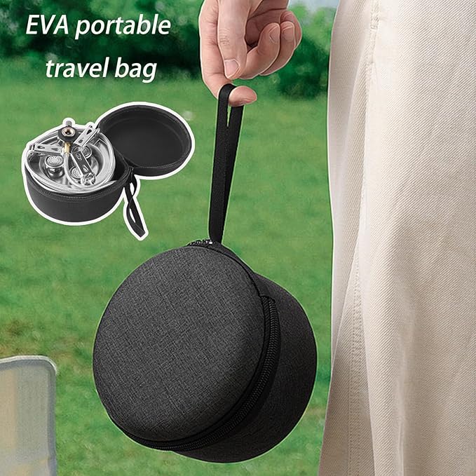 Camping Stove, Portable Lightweight Backpacking Stove with EVA Bag and Piezo Ignition, Foldable 3 in 1 Gas Stove Burner for Outdoor Picnic Cooking and Hiking (Small)