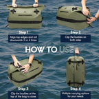 Haimont Large Waterproof Duffel Backpack Roll-Top Heavy Duty Dry Duffle Bag for Boating, Travel, Motorcycle, Kayaking, Camping, 60L