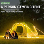 Happy Travel Camping Tent, 4/6 Person Dome Tents for Camping with Rainfly, Waterproof Clip Easy Setup Portable Family Tent with Mesh Windows, 20% More Headroom Backpacking Tents for Camping & Hiking